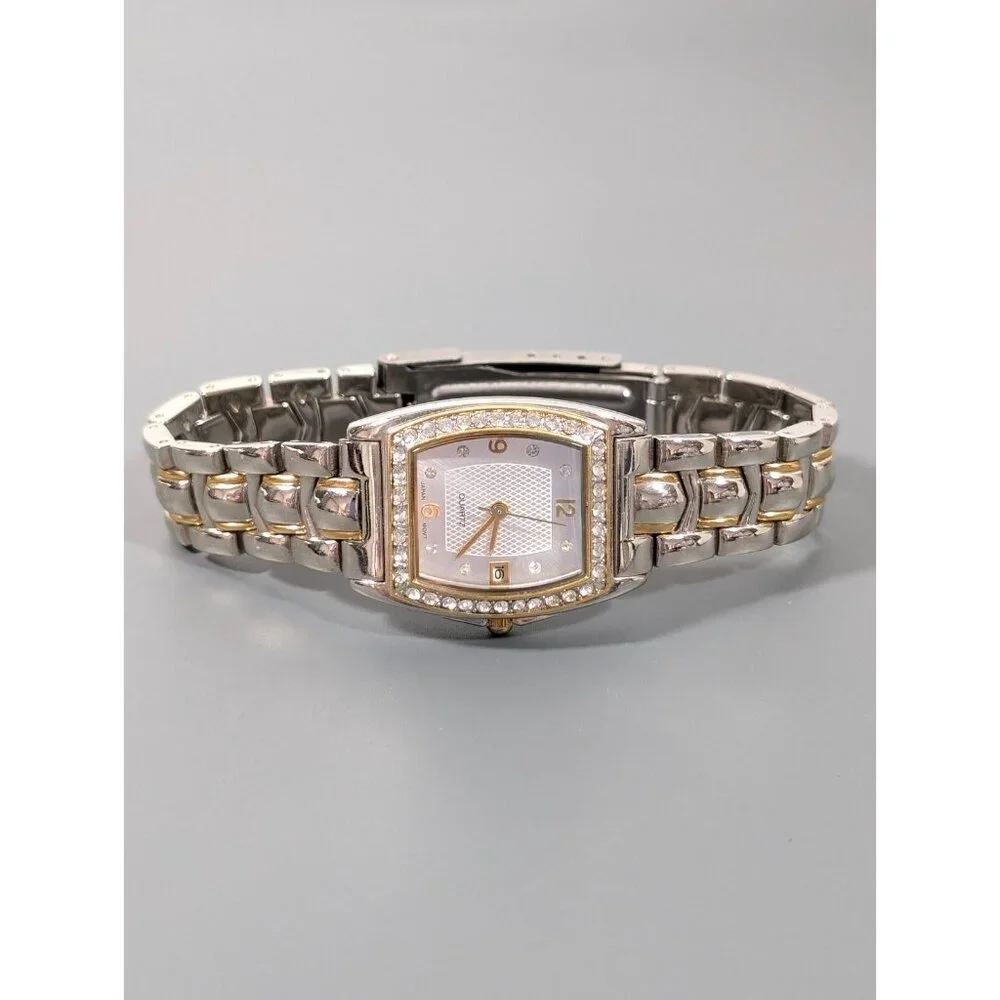 Avon Womens Two Tone Crystal‎ Accent Date Indicator Classic Watch 6.5 inch